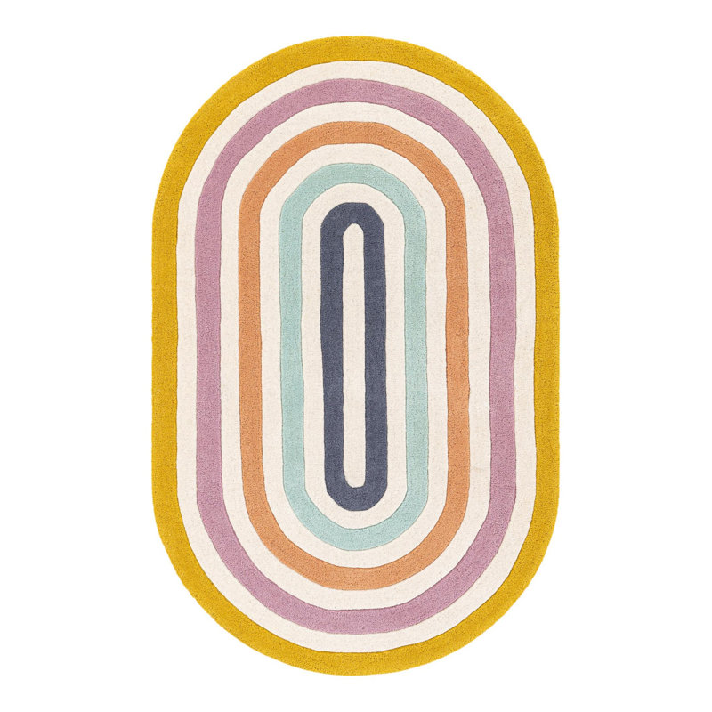 Latitude Run® Hand Tufted Wool Rug, Oval 3'1" x 5'1"