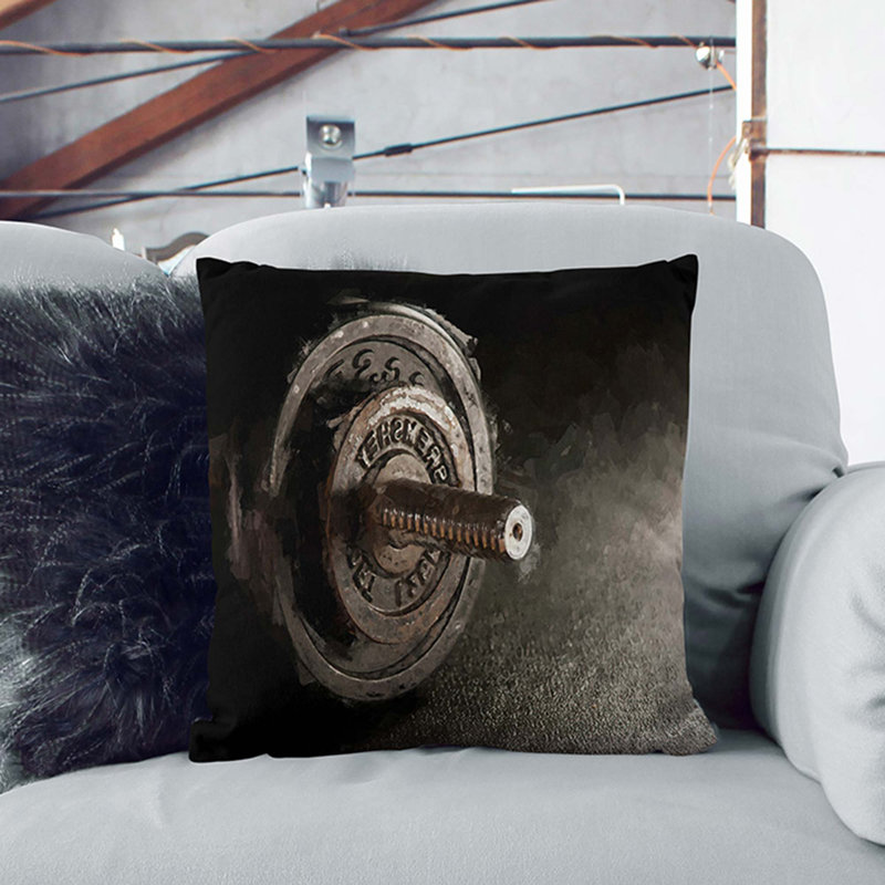 Square Cushion, Stone, 40cm H x 40cm W x 15cm D