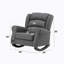 Chaise berçante en tissu gris avec siège à ressorts ensachés et structure en bois pour plus de confort et de style