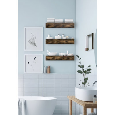 Emerald Lee 3 Piece Oak Floating Shelf