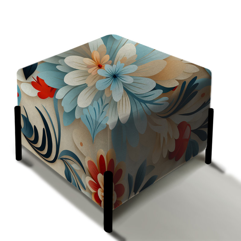 Moroccan Delight Blooming Intrigue - Repose-pieds carré floral