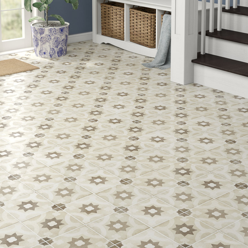 Carreau de porcelaine à motif de murs et de planchers 8 po x 8 po Encausto, Sole