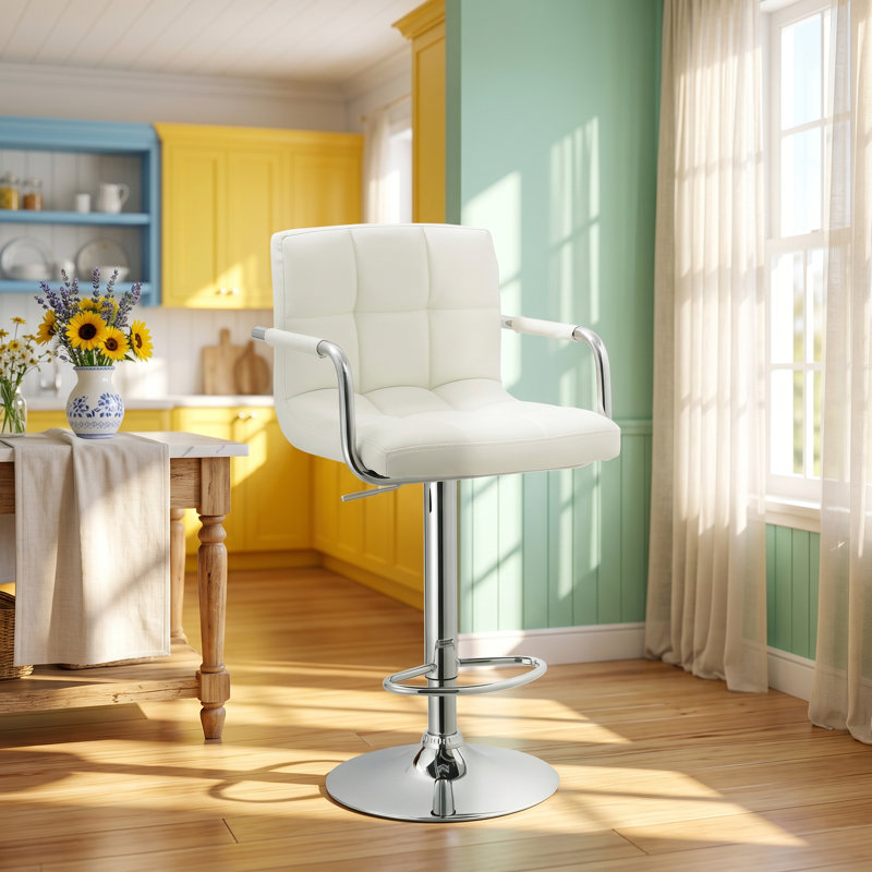 Tabouret de bar rotatif réglable en similicuir l 20 po x P 19 po x H 42 po Christies Home