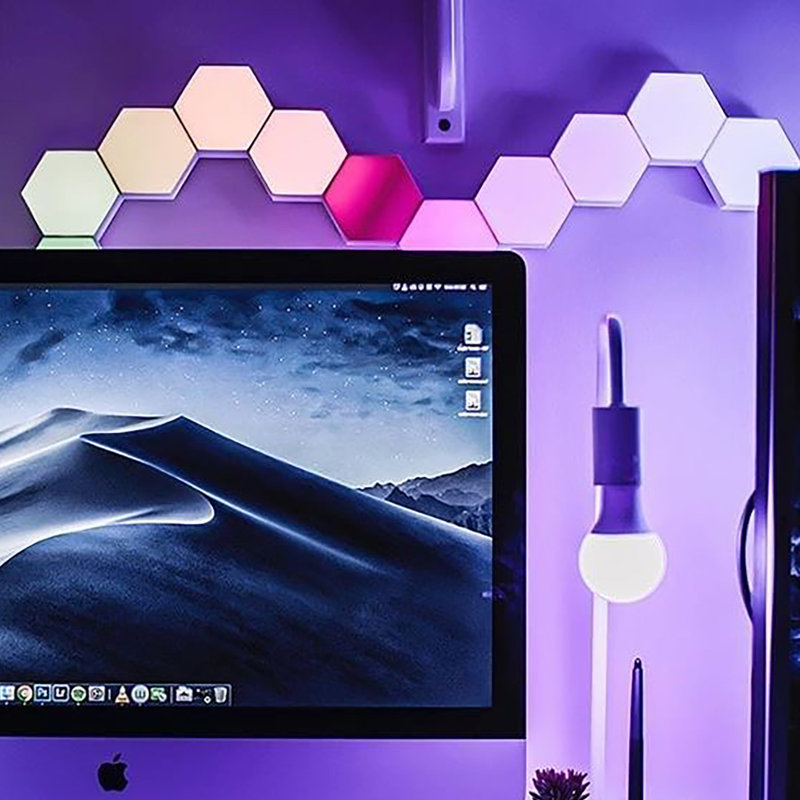 Yescom 10 Pack Wifi Smart LED Light Kit DIY Lable Lamp commande vocale 16 millions de couleurs avec Alexa Google Home