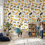 Papier peint abstrait avec motif de chiens