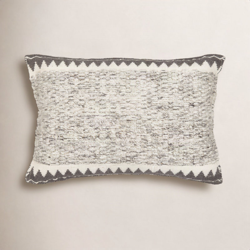Doralia Embroidered Throw Pillow, Polyester/Polyfill, Gray