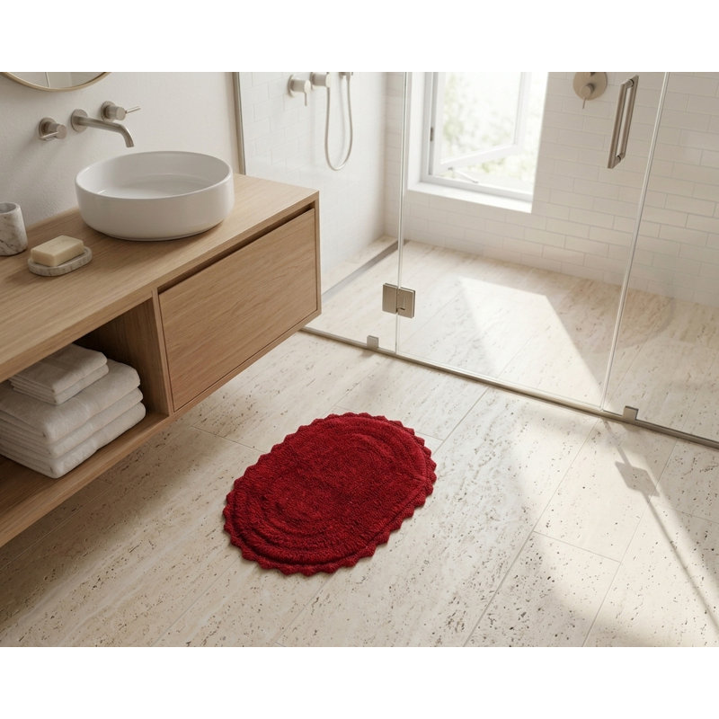 Tapis pour salle de bain, Vin rouge