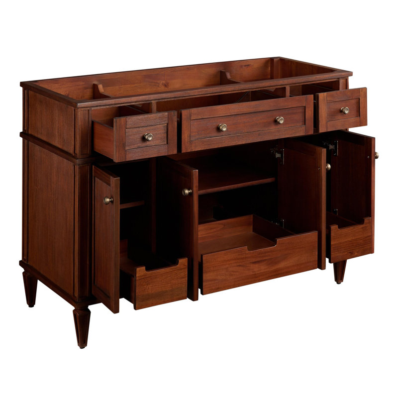 48" Elmdale Vanity for Rectangular Undermount Sink, Antique Brown, Carrara Marble, 8" Widespread