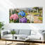 Hortensia jardin, reproduction d'art sur toile tendue sur toile, ensemble de 3-2005287065