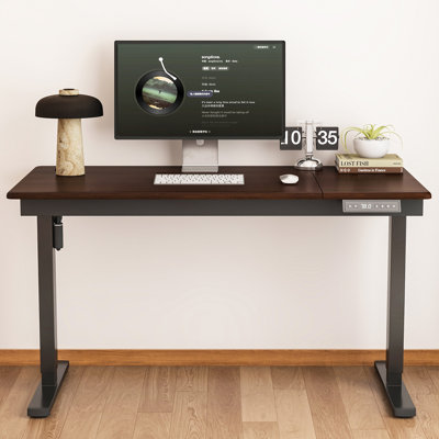 Bureau rectangulaire en bois massif noyer