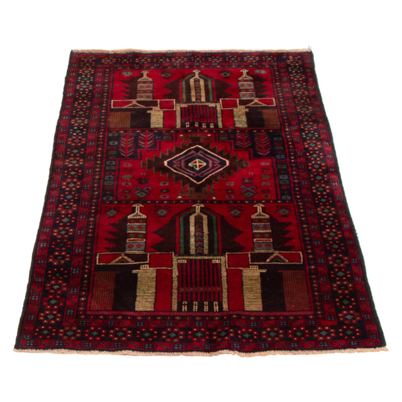 Kalayia One-of-a-Kind 3'6" X 6'1" 2000s Wool Area Rug in Dark Red