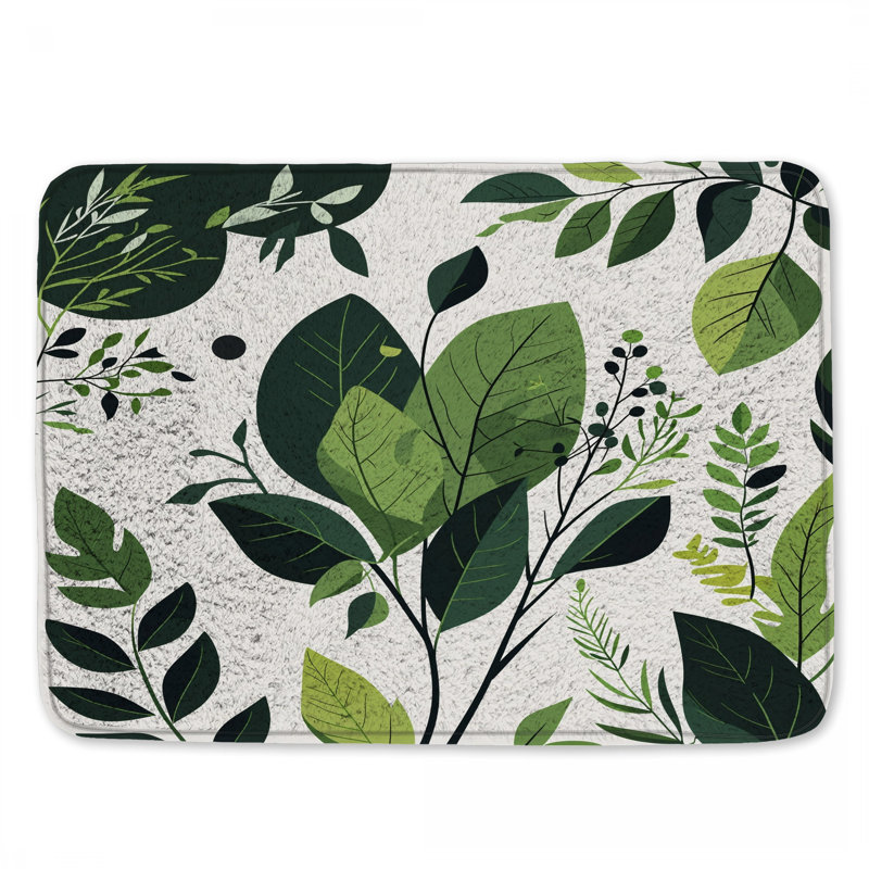 Tapis de bain feuilles, 24 po L x 17 po L