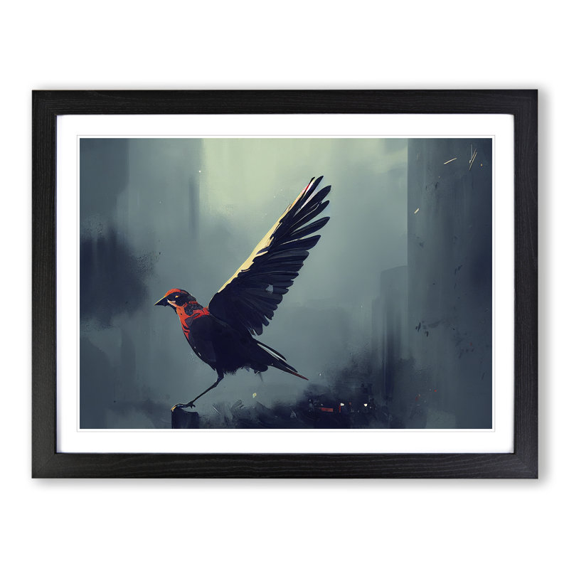 Bird - Single Picture Frame Print, Black Framed, 34cm H x 46cm W x 2cm D