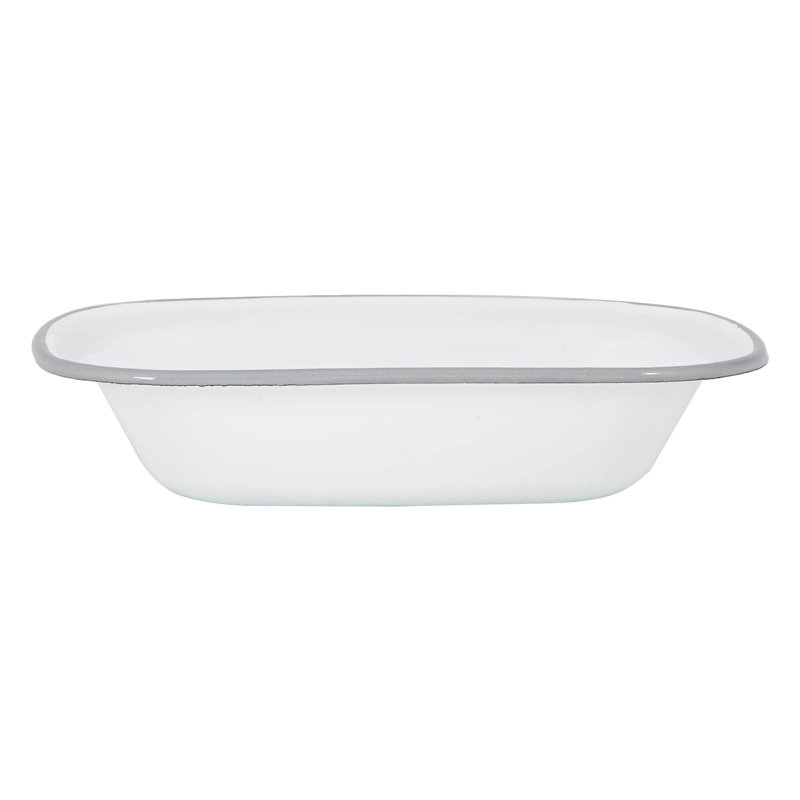 Argon Tableware Rectangle Steel Baker Bakeware, White/Grey