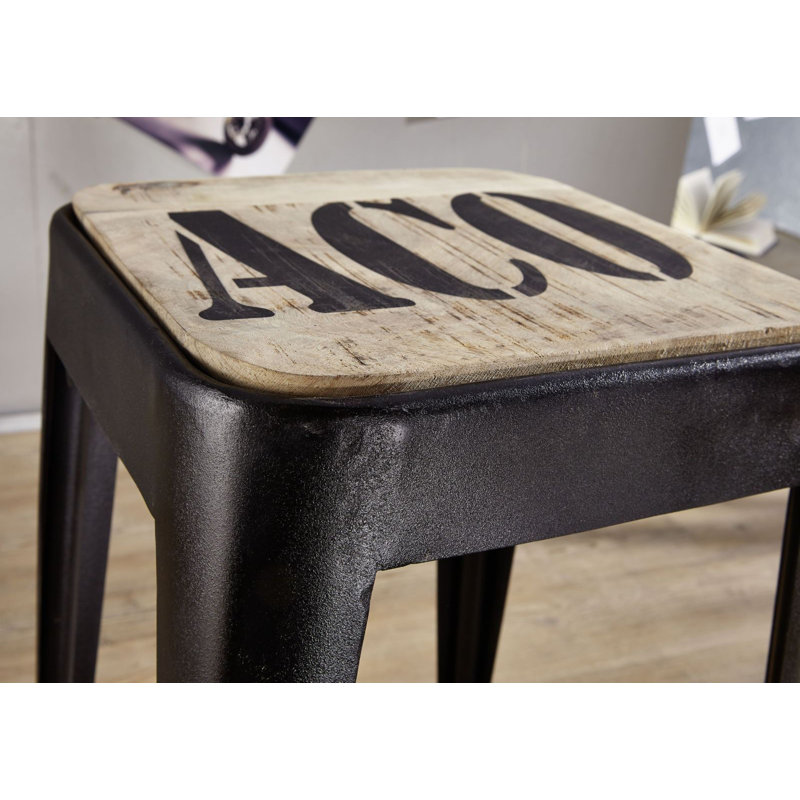 Factory Counter Stool with Metal Frame