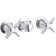 Triton Shelf-Back Commercial Bathroom Sink Faucet with Grid Drain and Cross Handles