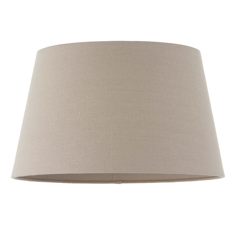 Orpington Fabric Drum Lamp Shade, Grey, 22cm H x 35.5cm W x 35.5cm D