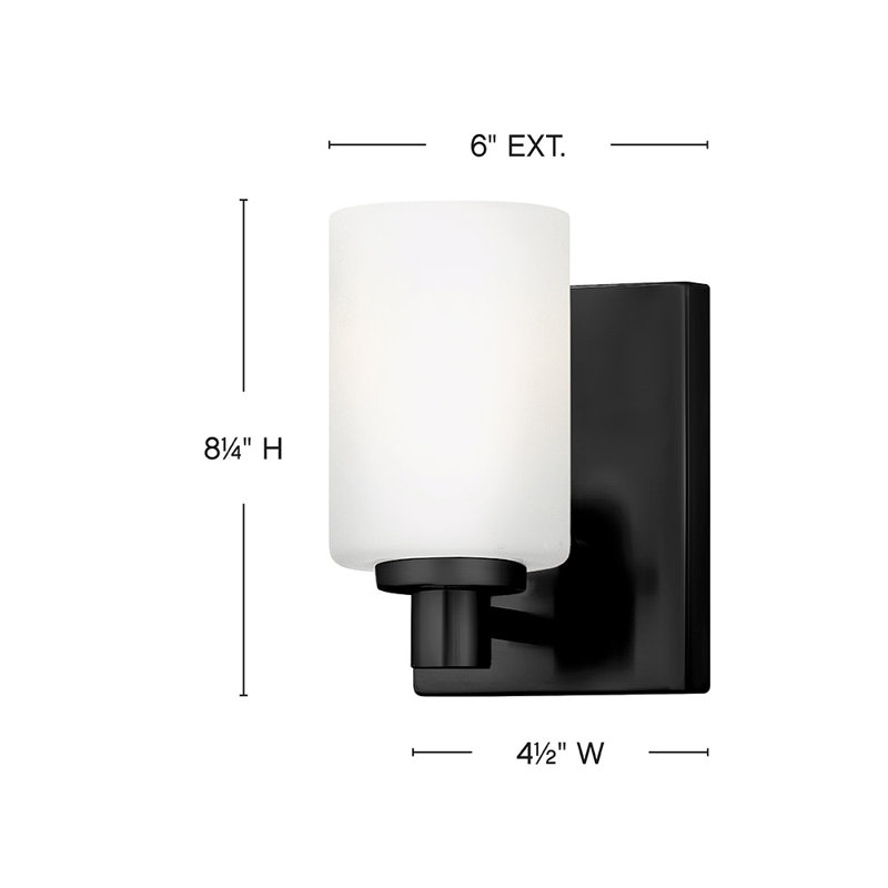 Karlie 1 - Light Bath Sconce, Black