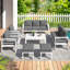 Charlsa Power Coated Aluminium 9 - Person Seating Group with Cushions-2116117117-2116997049