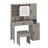 Farmhouse Vanity Makeup Desk With Charging Station, Vanity Desk With Lights Mirror And Drawers-1169188142