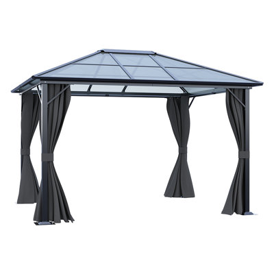 Dark gray single-roof polycarbonate awning