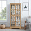 Vitrine réglable en MDF et verre à quatre portes pour objets de collection, style rétro pour la maison ou le bureau-129173036-129173041