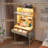 64"H Computer Desk with LED Light & Power Outlet, Home Office Desk with 2 Drawers and Display Shelves-513112388