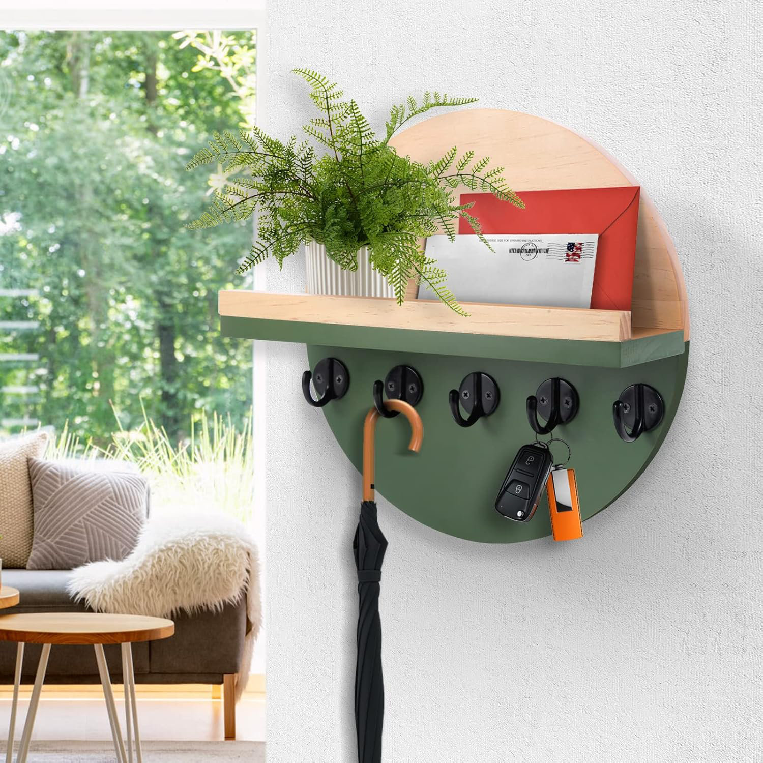 WEENSHOP Maitys Keyholder For Wall Decorative Metal Camper Key Rack Hanger With Hooks Christmas Wall Decor Rustic Key Hook For Wall Mounted Decor For Entryway Front Door (,11.81 X 6.1 Inches