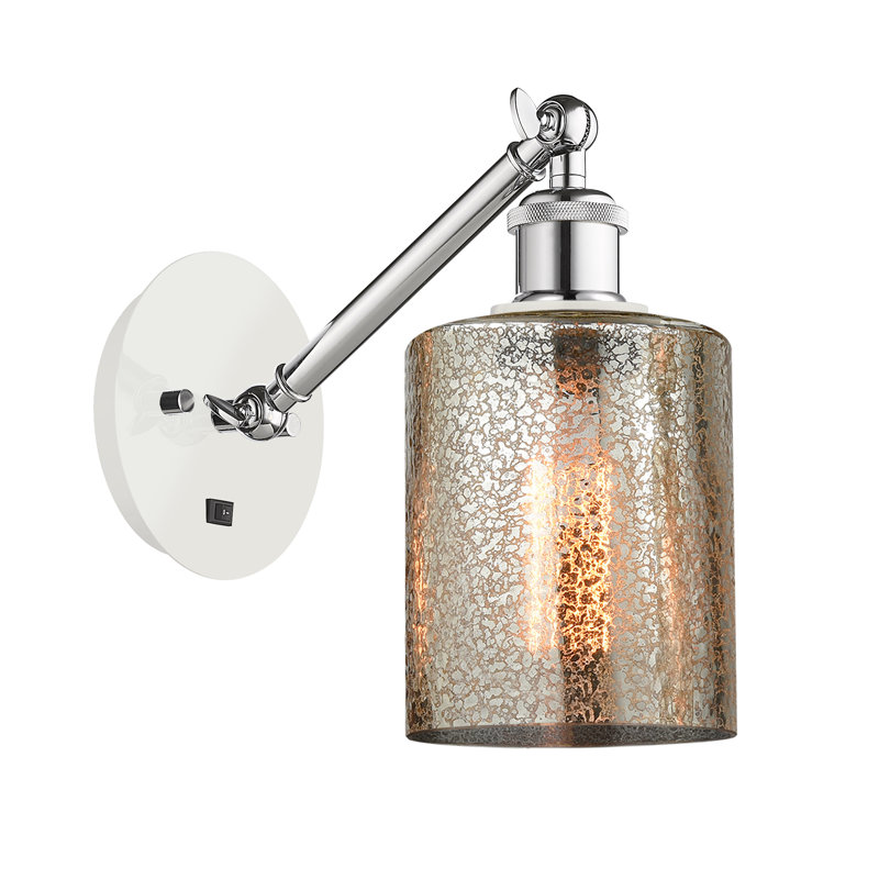 Shauna Armed Sconce, LED, White and Polished Chrome