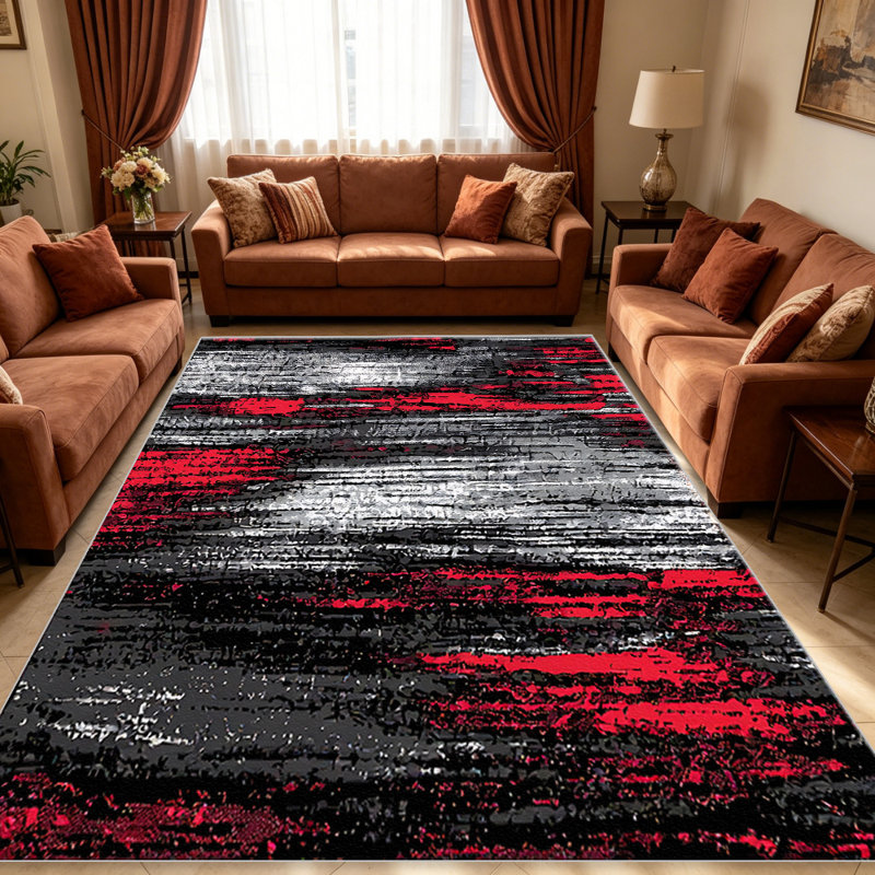 Red Streak carpet-easy to clean, machine-washable, soft and comfortable; suitable for door mats, kitchens, living rooms, bedrooms, corridors, and laundry areas. Easy to clean, durable carpet for home decoration.