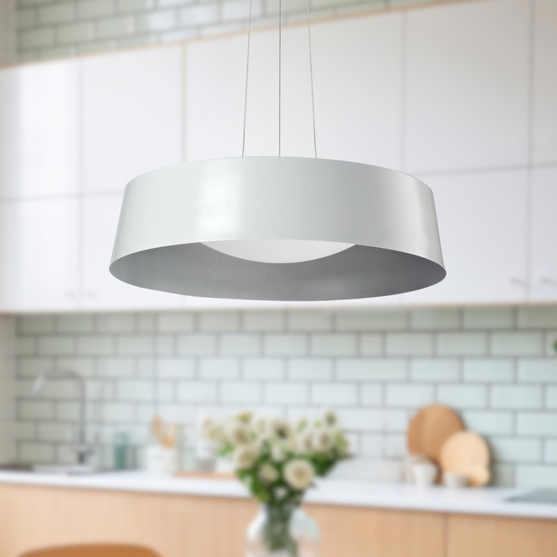 Sampson 1 - Light LED Pendant, White/Silver