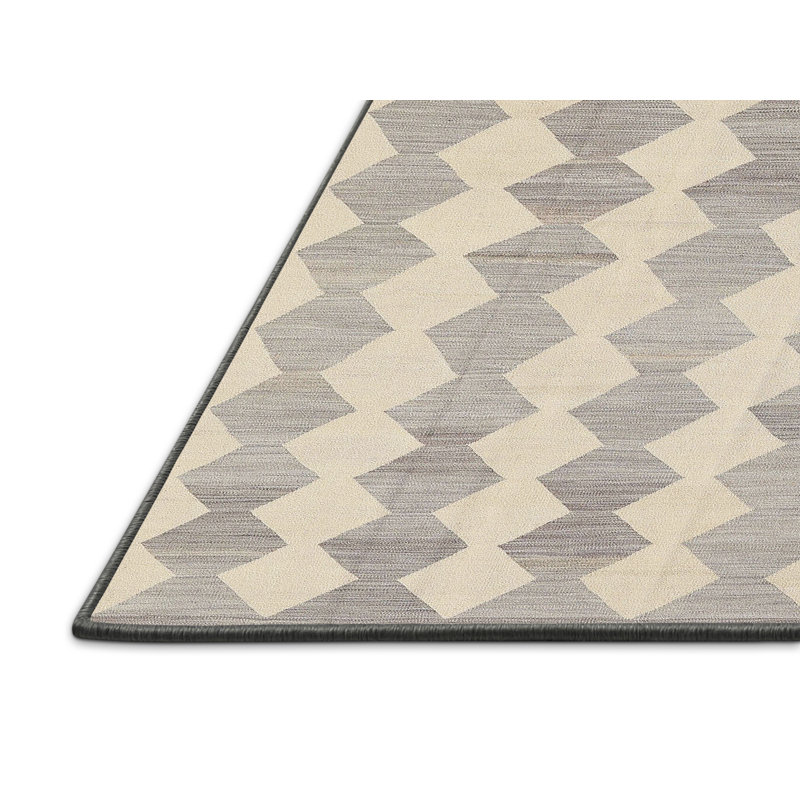 Tapis géométrique beige / gris, Rectangle 5 pi x 7 pi