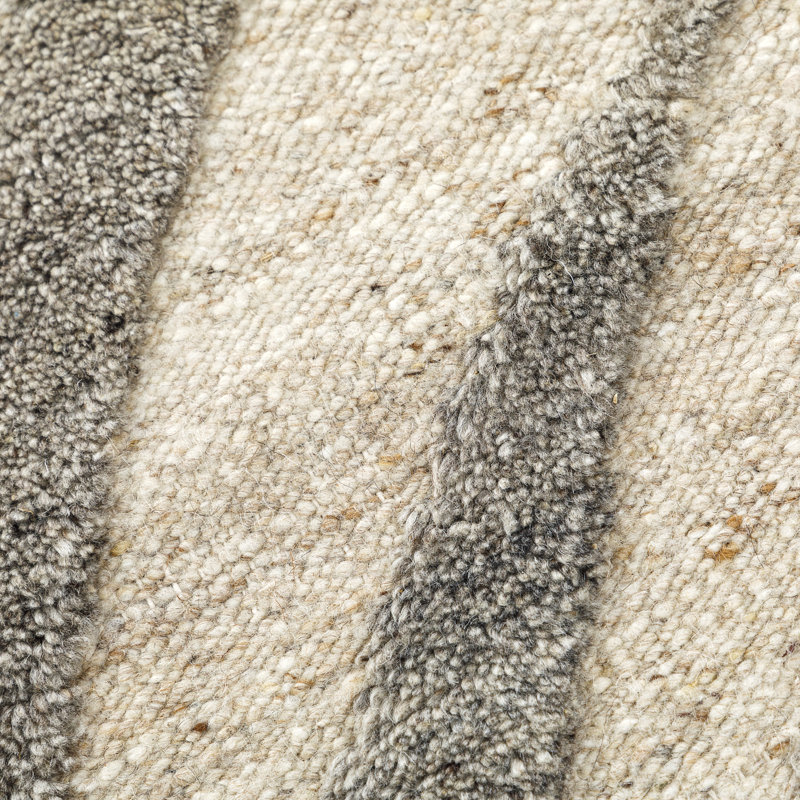 Dune Rug: Naturalist Hand Knotted Rug in Gray/Natural, Rectange 5' x 8'