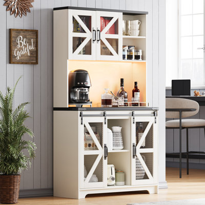 70" Tall Kitchen Pantry Storage Cabinet With Power Outlet