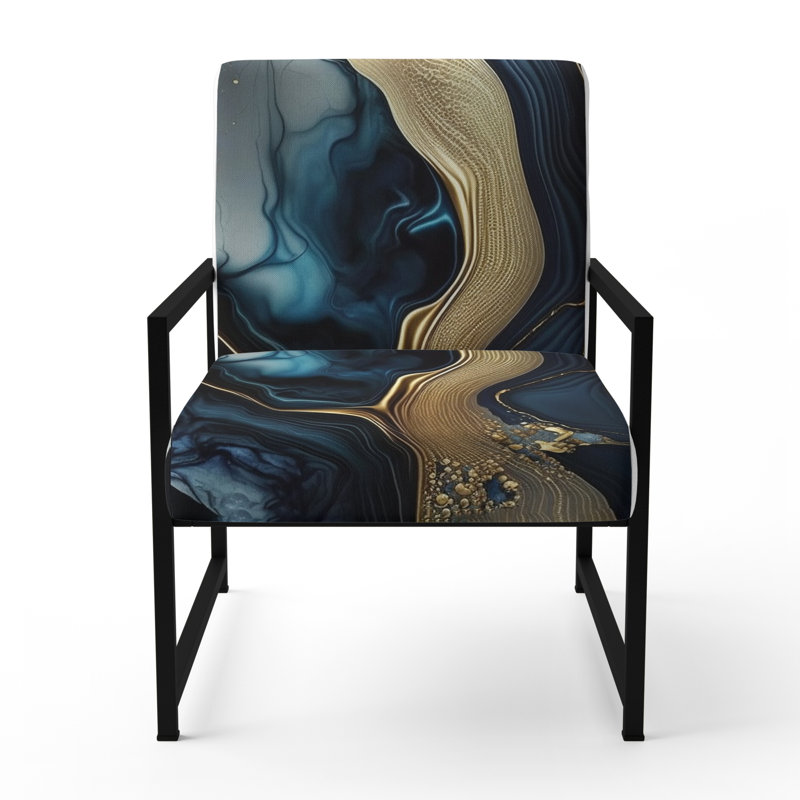 Crillon - Fauteuil d'appoint rembourré en marbre, Noir, noir, noir, noir