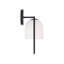 Applique murale 1 lumière l 7,5 po x H 14 po en noir mat avec verre blanc doux-107148974