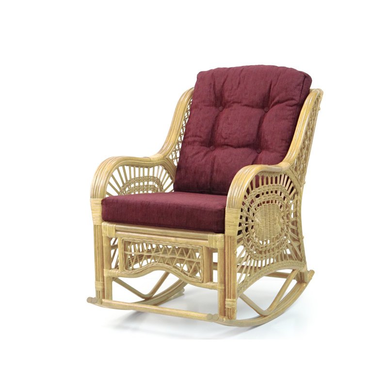 Chaise berçante Malibu, Brun foncé, Naturel