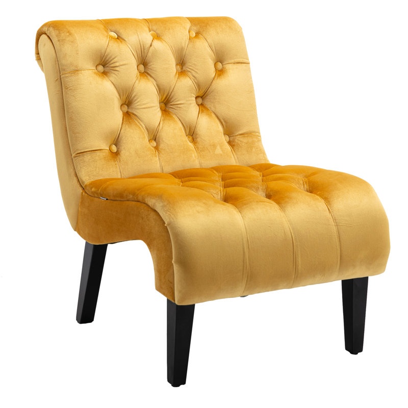Fashionable Mustard Velvet Comfortable Chair For Dining And Living Rooms - Solid +Plywood Structure, Good Resilience Filler, Quick Assembly Comfortable, Velvet, Accent Chair, Kitchen Areas, Soft