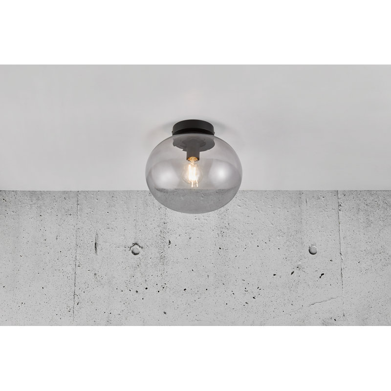 Alton Semi Flush Mount, Black, Smoked