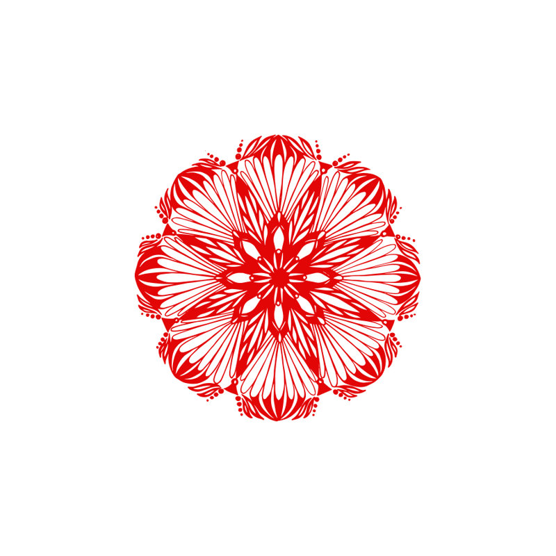Décalcomanie murale yoga mandala, Rouge