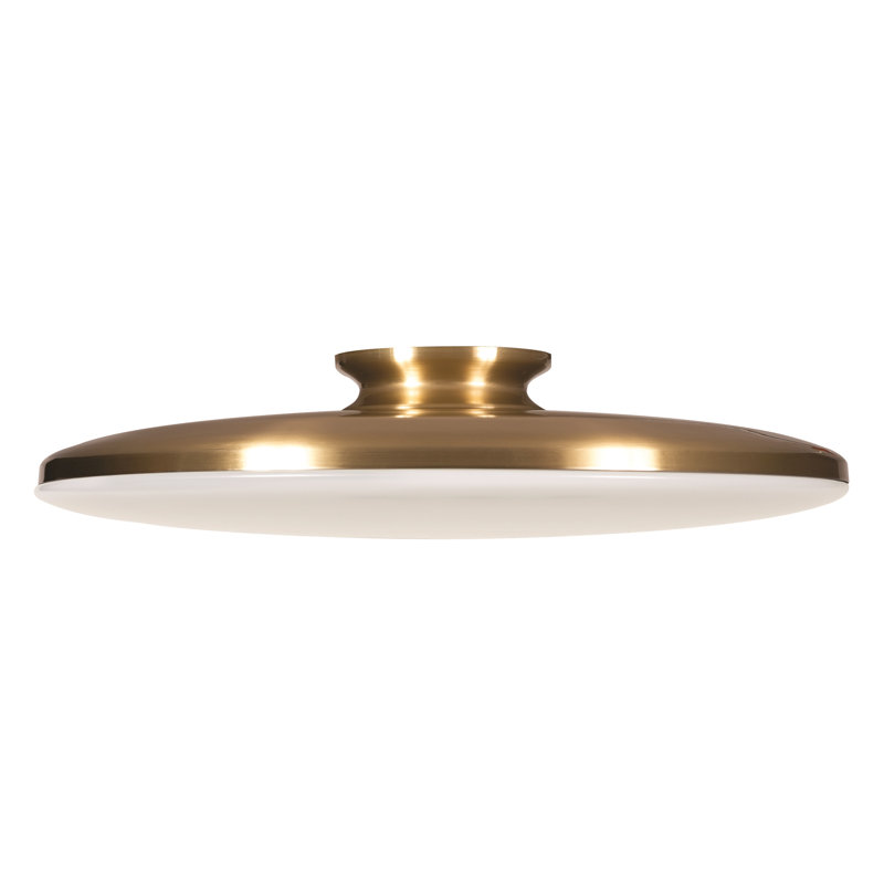 Aiyden Acrylic Flush Mount, 4.38" H x 19" W x 19" D, Satin Brass