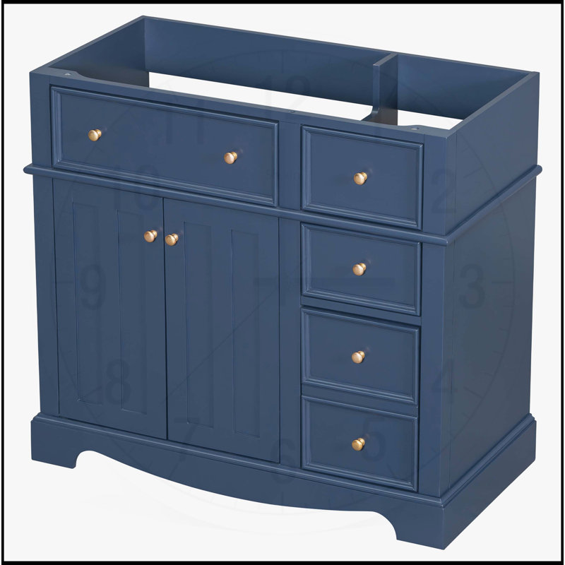 Meuble-lavabo 36 po sans lavabo, Bleu