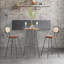 Ezrol 2-Piece Adjustable Height Stools Industrial Faux Leather With Back & Footrest-1647837567