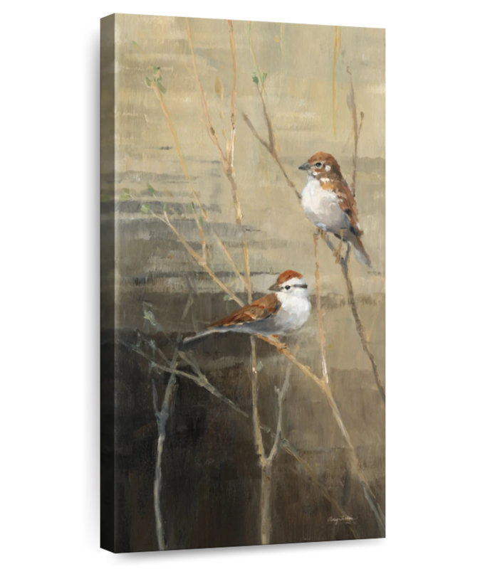 Sparrows At Dusk, 48" H x 24" W