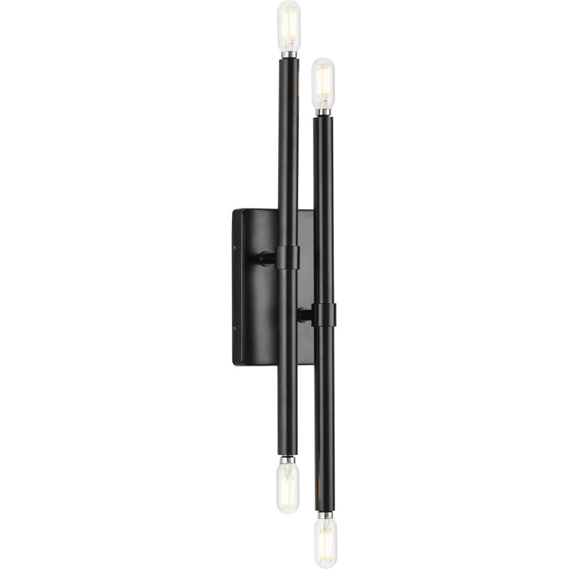 Manvell Steel Candle Wall Light, Matte Black