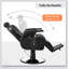 Fauteuil de coiffeur inclinable robuste avec pivot à 360 °, hauteur réglable et structure robuste pour une utilisation professionnelle en salon