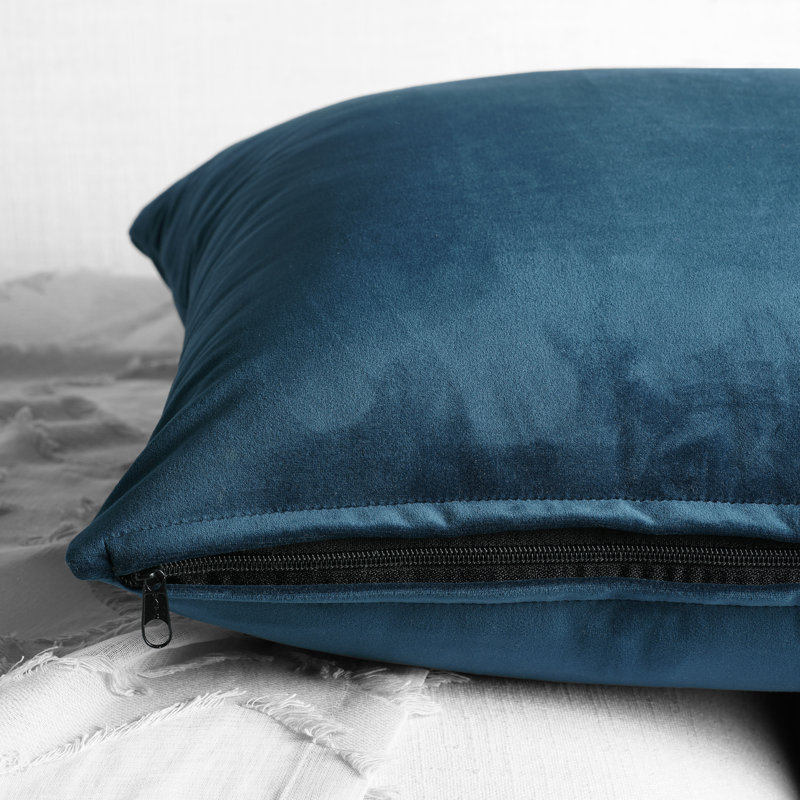 Heritage Plush Velvet Throw Pillow Covers - Decorative Pillow Covers, Avalon Blue