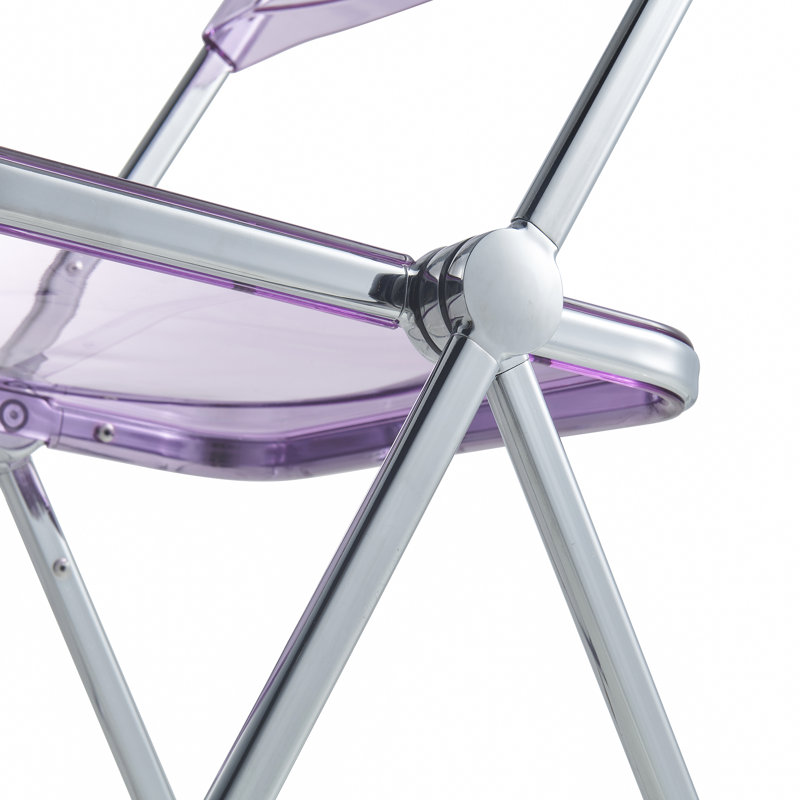 Chaise d'appoint pliante en acrylique Birgitta, Magenta