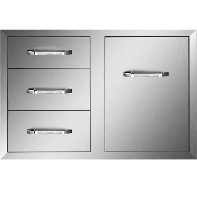 29.5 in. Stainless Steel Grade 304 Stainless Steel Drop-In and Mounting / Installation Required Door & Drawer Combo