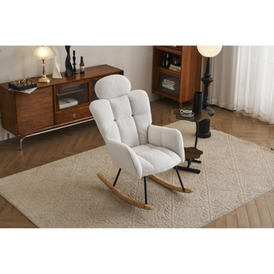 Fauteuil oscillant rembourré en tissu 055-Teddy
